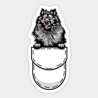 Funny Keeshond Pocket Dog Sticker